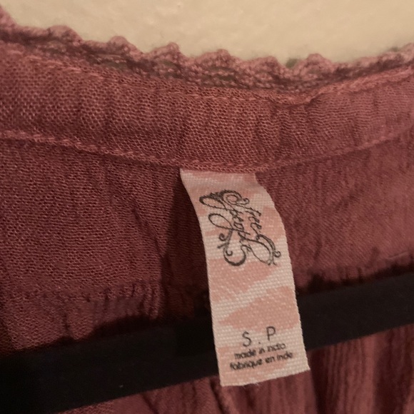 Free people burgundy button up flowy long sleeve - Picture 5 of 7
